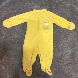 Yellow Duck Embroidered Kids One Piece